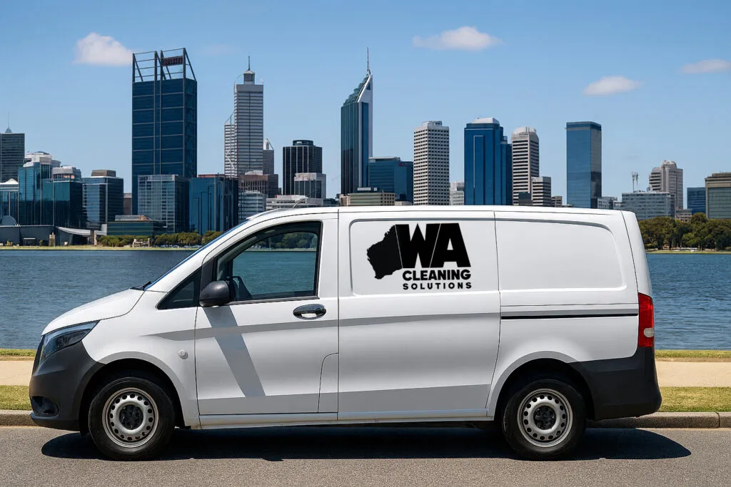 WA Commercial Cleaning Van with Perth City in the background